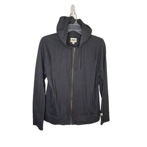 Pact Womens Charcoal Grey Organic Cotton Full Zip Hoodie Jacket Large L
